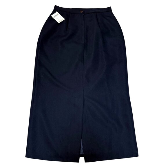 Michele Navy Blue Pencil Skirt Long Midi Size 10 VTG Casual Career Chic Fashion - Picture 2 of 11